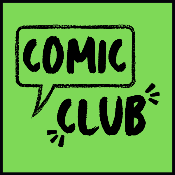 Comic Club logo with "COMIC" in a speech bubble above "CLUB."